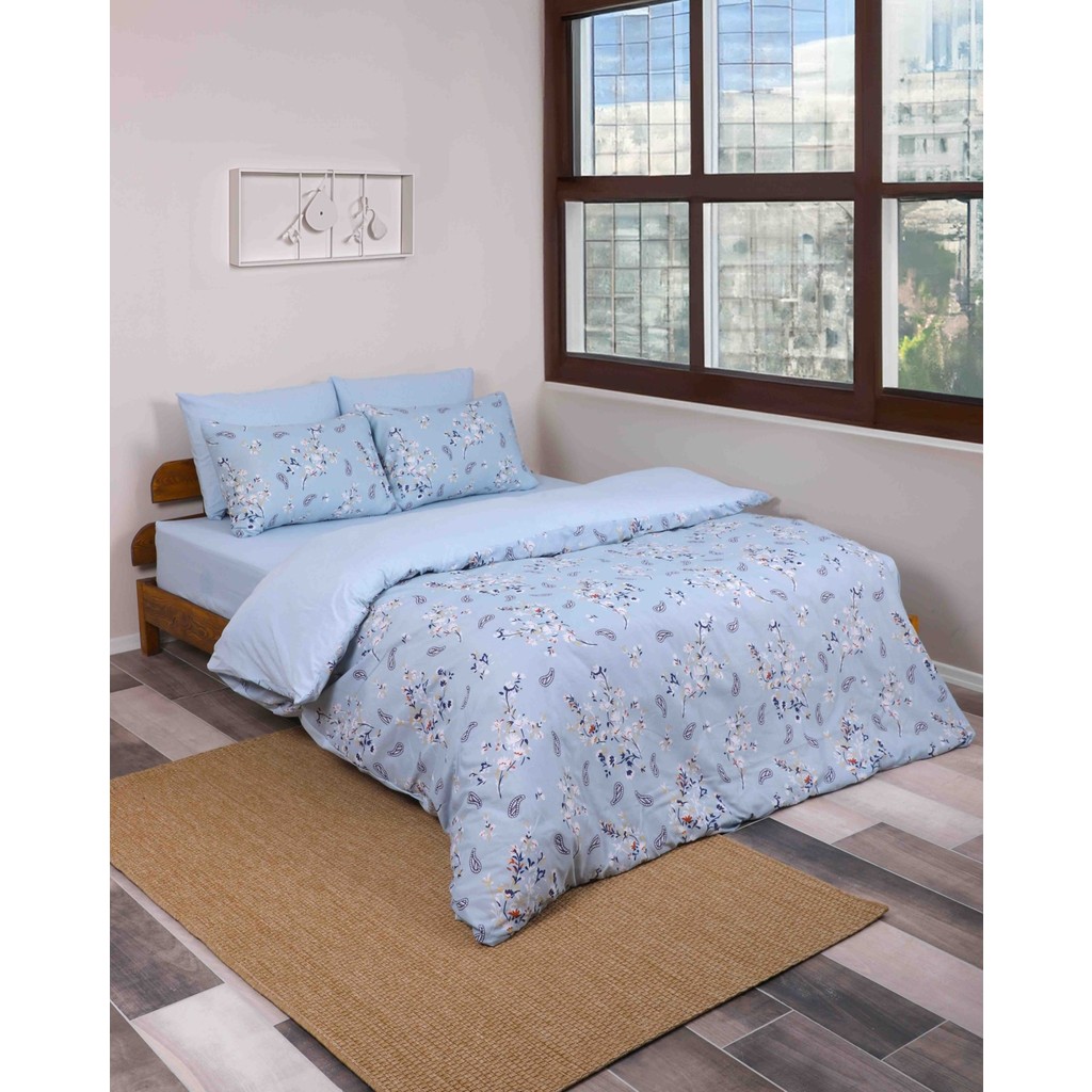 Günteks Çift Kişilik Nevresim Takımı Lastikli Çarşaflı - Açık Mavi - 200 x 220 cm Nevresim Takımı Fiyatı
