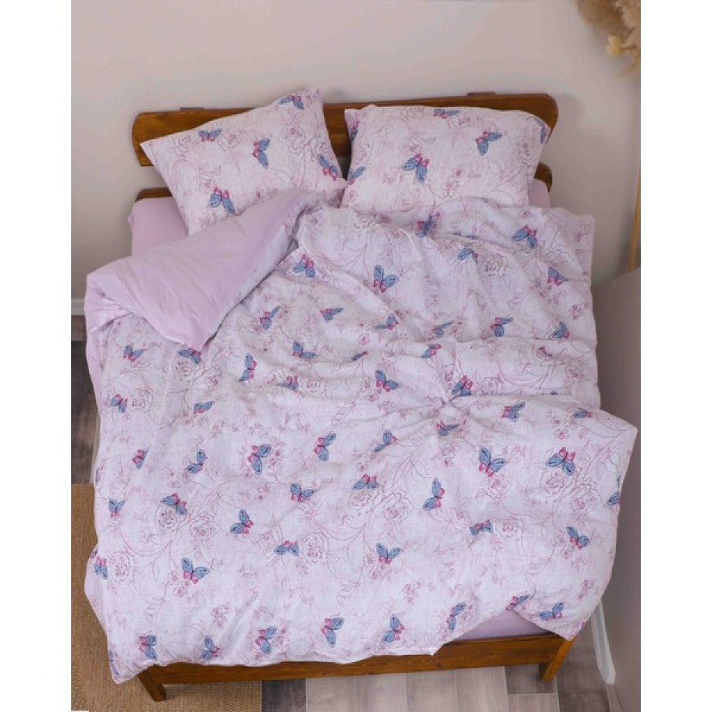 Günteks Çift Kişilik Nevresim Takımı Lastikli Çarşaflı Lila Kelebek - 200 x 220 cm Nevresim Takımı Fiyatı
