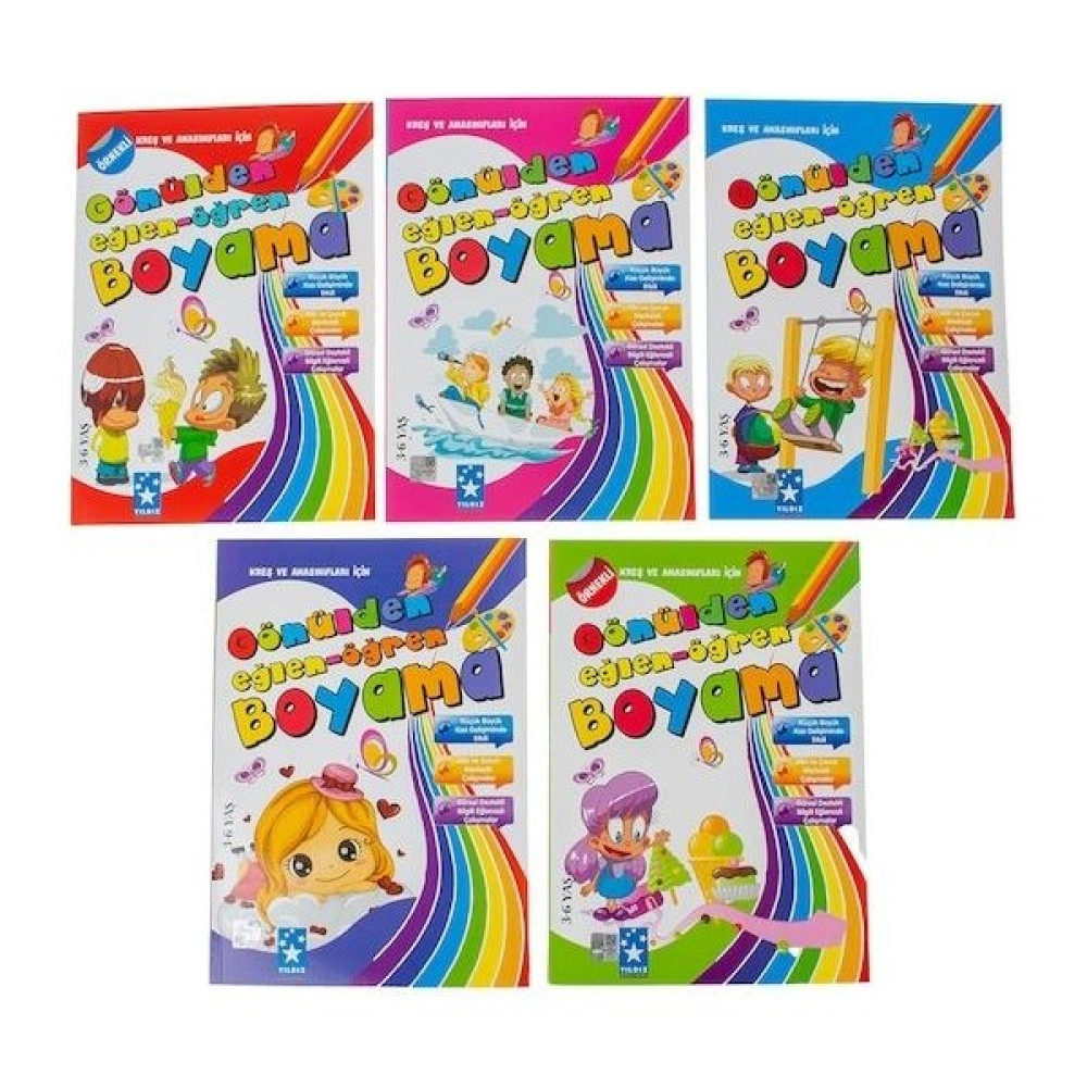 Günülden Eğlen-Öğren 3-6 Yaş Boyama Kitabı Seti 5 Kitap Aktivite & Eğitici Kitaplar Fiyatı