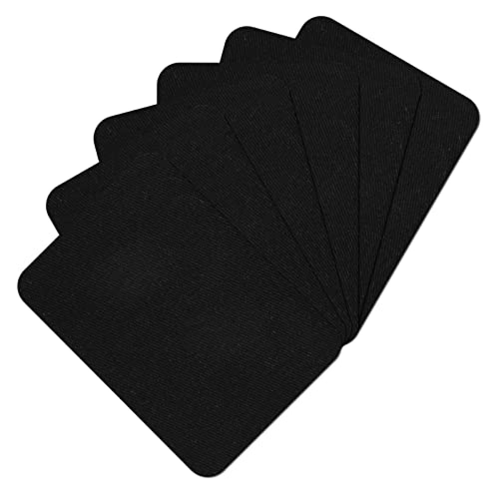 Guokuai Premium Quality Fabric Repair Patches Iron-on Patches for Clothing Inside & Outside Strongest Glue Cotton 3" by 4-1/4" (7.5 cm x 10.5 cm)… (6PCS-Black)
