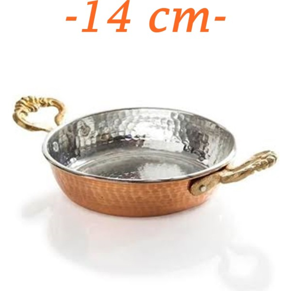 Gür Bakır Kalın Bakır Sahan Yumurta Tava Kuymak Menemen Tava - 14 cm Tavalar Fiyatı