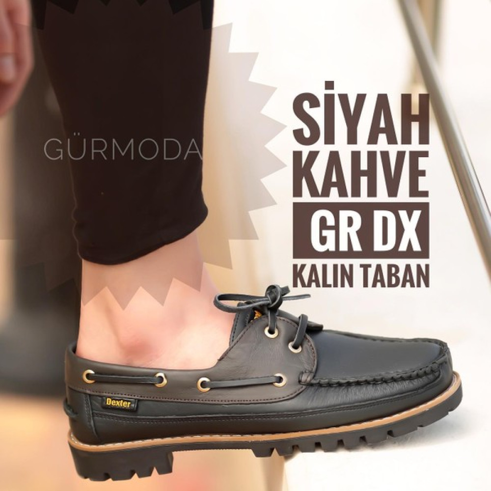 Gür Moda Dexter Tarzı Hakiki Deri Siyah Kahve Günlük Ortapedik Ayakkabı Erkek Günlük Ayakkabıları Fiyatı