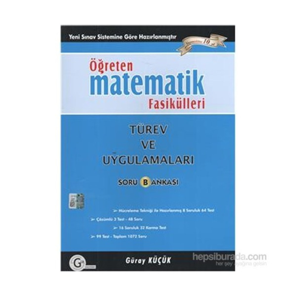Gür Öğreten Matematik Fasikülleri Türev Ve Uygulamaları Soru Bankası - Güray Küçük Matematik Fiyatı