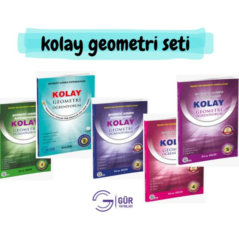Gür Yayınları Kolay Geometri Öğreniyorum Seti 5 Kitap Geometri Fiyatı
