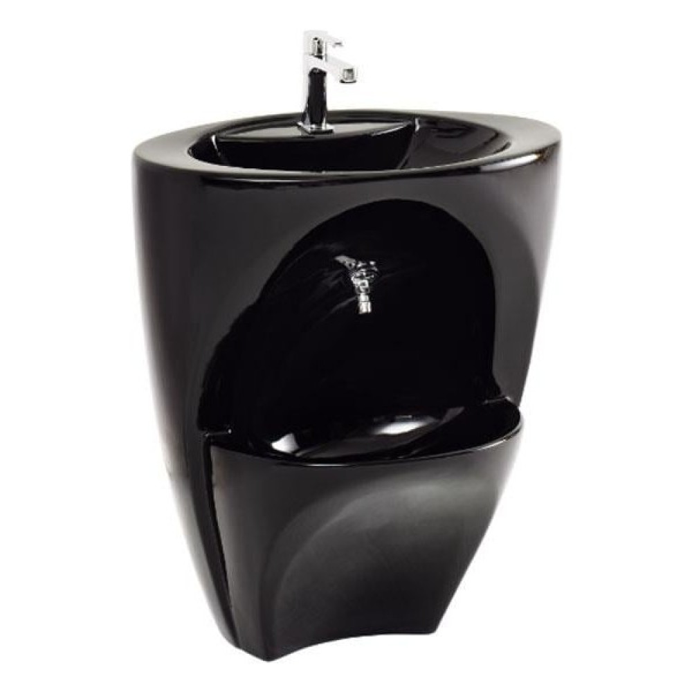Güral Vit Double Deck Çift Hazneli Yarım Monoblok Lavabo Siyah Lavabo Fiyatı