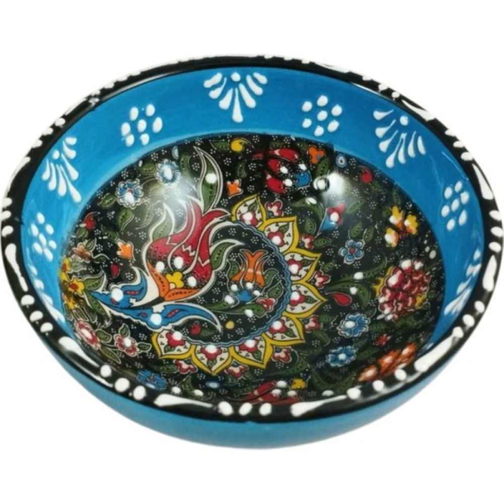 Güray Seramik 10 cm Çerezlik, Salata Kasesi, Sosluk, Kase, Tatlı Kasesi, Kahvaltılık Kase, Çiçek Desenli Kase - Mavi Kase Fiyatı