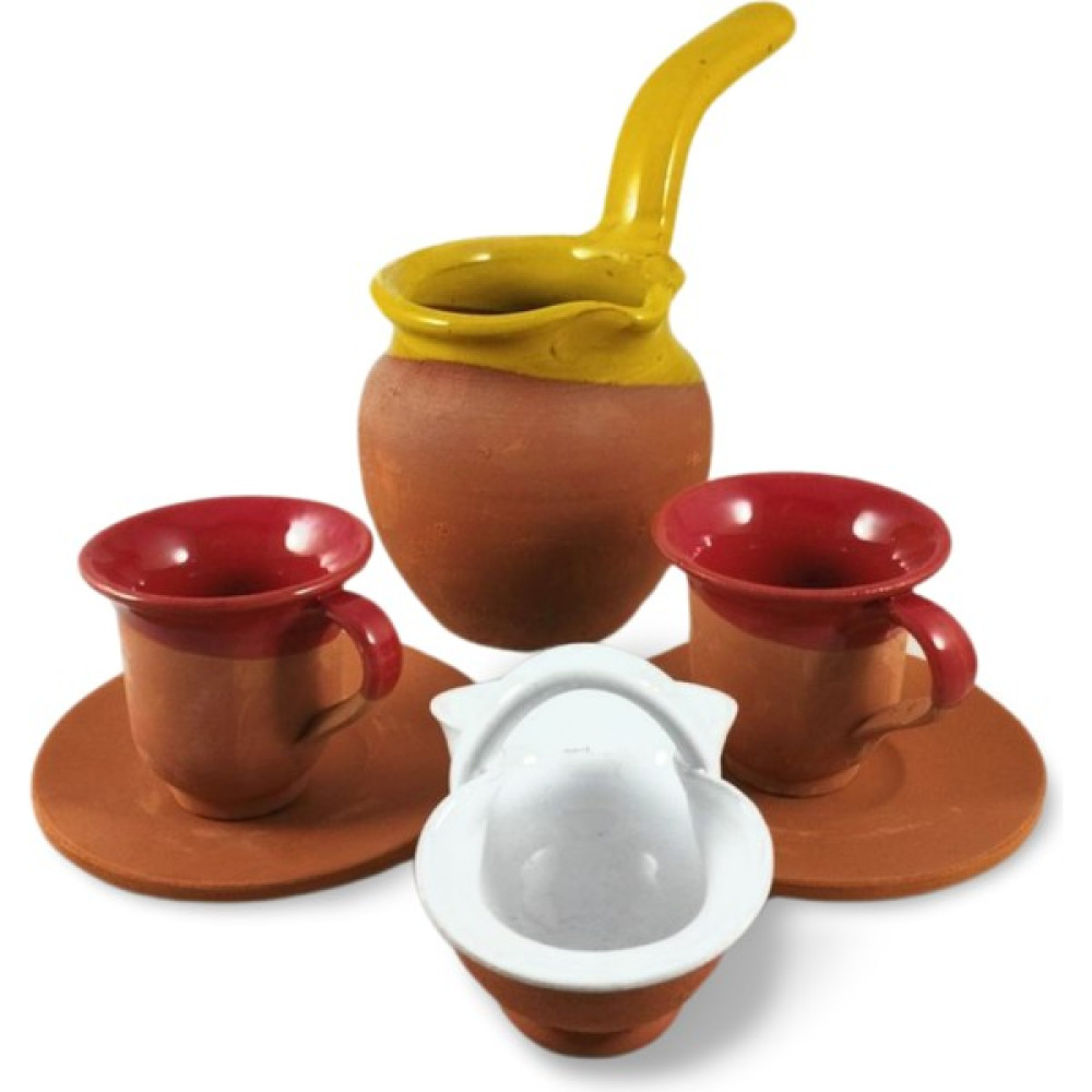 Güray Seramik Ikili Sarı Kahve Fincan Seti Naturel Türk Kahvesi Seti Hediyelik Kahve Seti Kahve Fincan Takımı Fincan / Bardak / Kahve Takımı Fiyatı