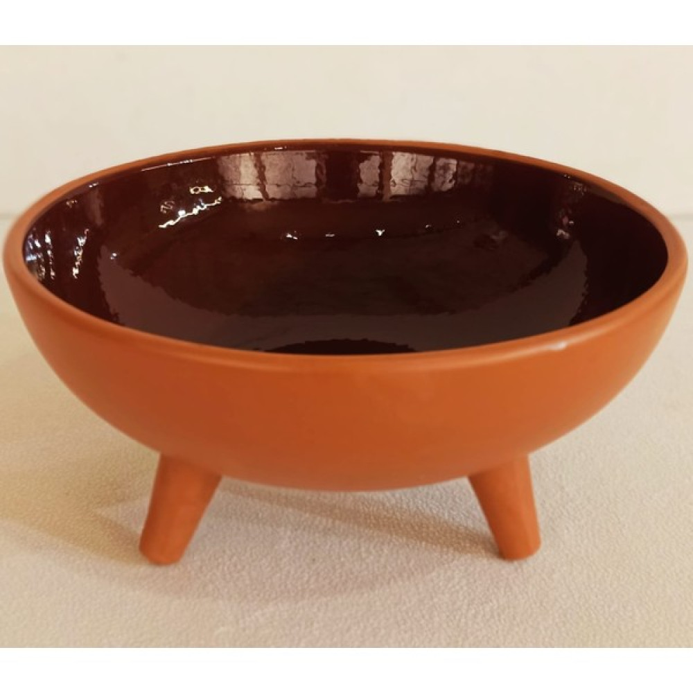 Güray Seramik Kahverengi Naturel Ayaklı Kase ve Saksı 21 cm Kase Fiyatı