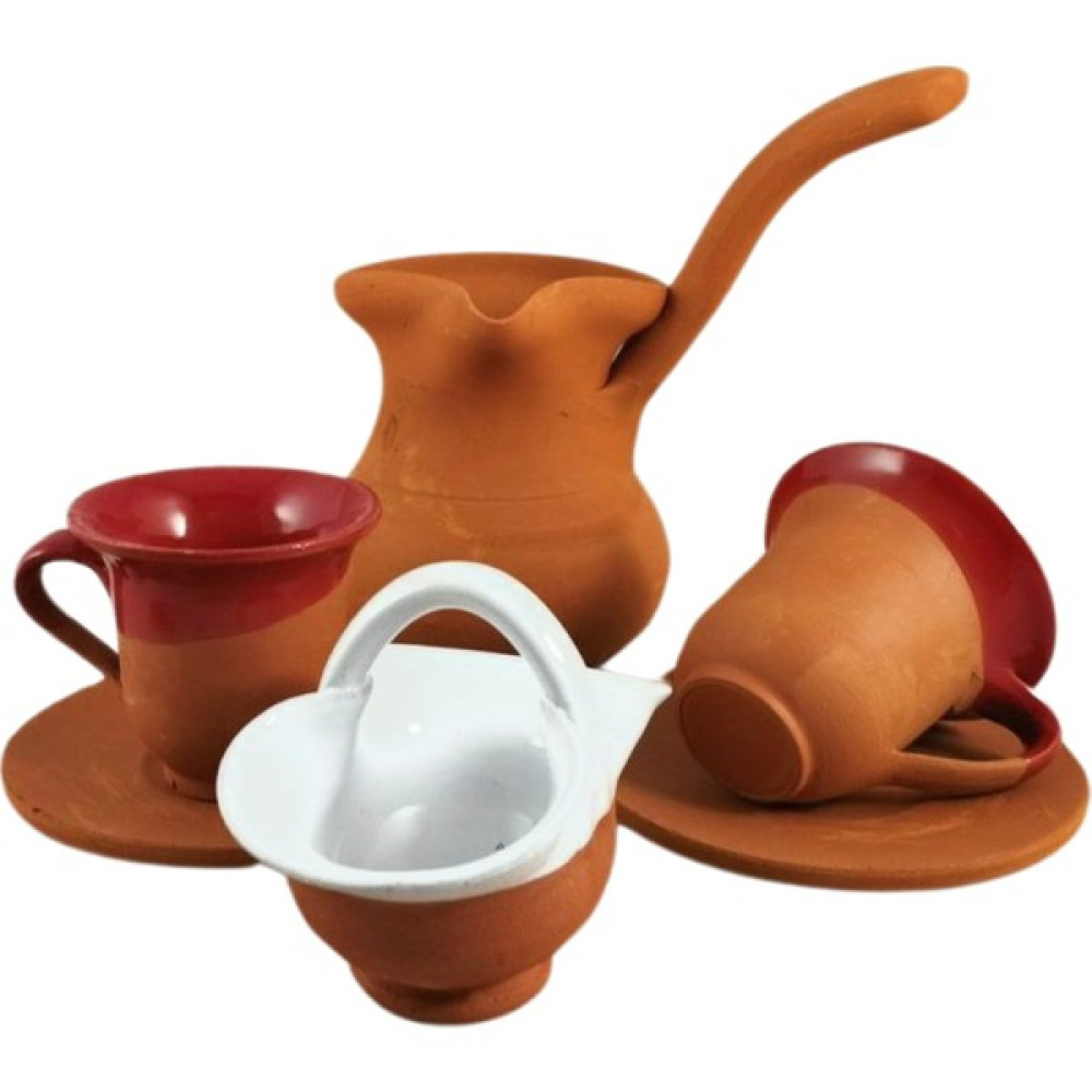 Güray Seramik Naturel Cezve ve Fincanlı Set Türk Kahvesi Fincan Seti Hediyelik Kahve Fincan Seti Kahve Seti - Kahverengi Fincan / Bardak / Kahve Takımı Fiyatı