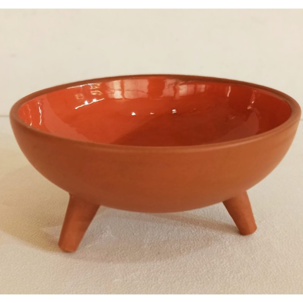 Güray Seramik Turuncu Naturel Ayaklı Kase ve Saksı 21 cm Kase Fiyatı
