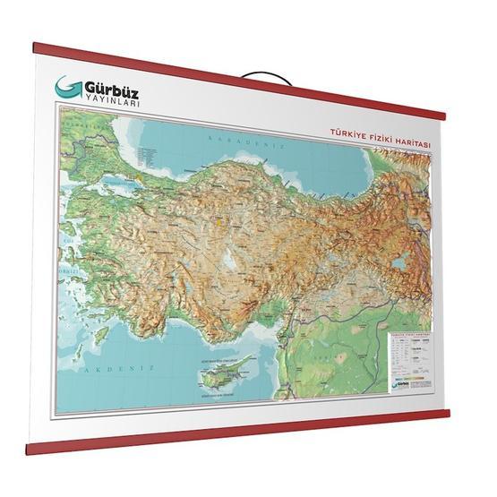 Gürbüz 70x100 cm Türkiye Fiziki Harita