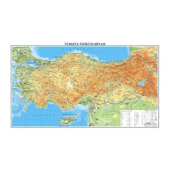 Gürbüz 70x100 cm Türkiye Fiziki Harita