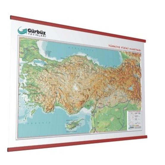Gürbüz 70x100 cm Türkiye Fiziki Harita