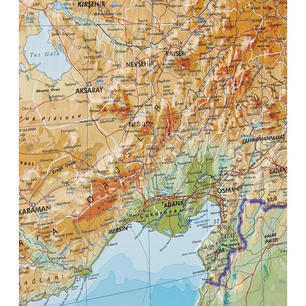 Gürbüz Kabartma Türkiye Haritası Bölgeler 70X100 Harita & Küre Fiyatı