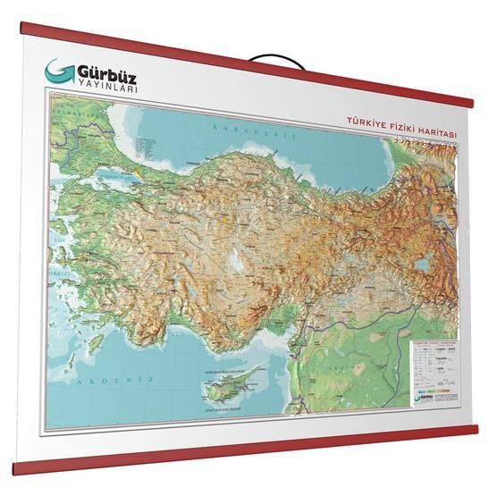 Gürbüz Türkiye Fiziki 70x100 Kabartma Harita