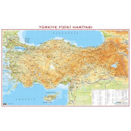 Gürbüz Türkiye Fiziki 70x100 Kabartma Harita