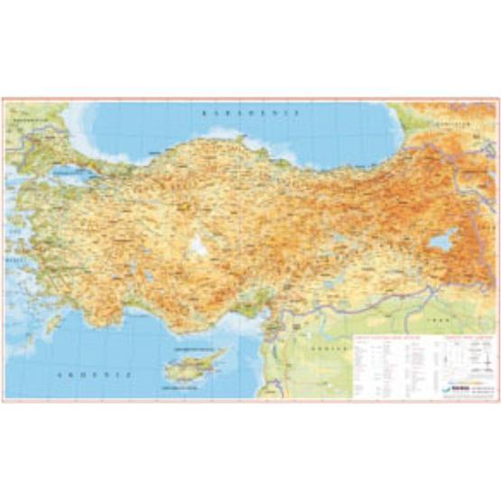 Gürbüz Türkiye Fiziki 70x100 Kabartma Harita