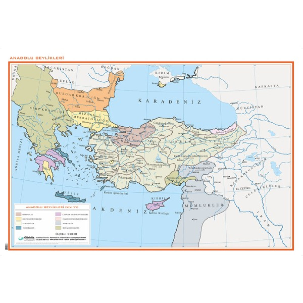 Gürbüz Yayınları Anadolu Beylikleri 70 x 100 cm Harita & Küre Fiyatı