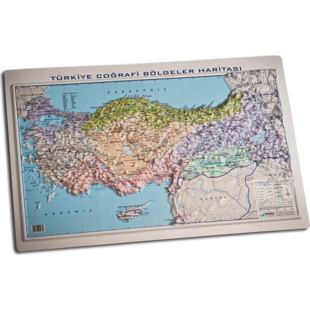 Gürbüz Yayınları Kabartma Türkiye Bölgeler 35 x 50 cm Harita & Küre Fiyatı