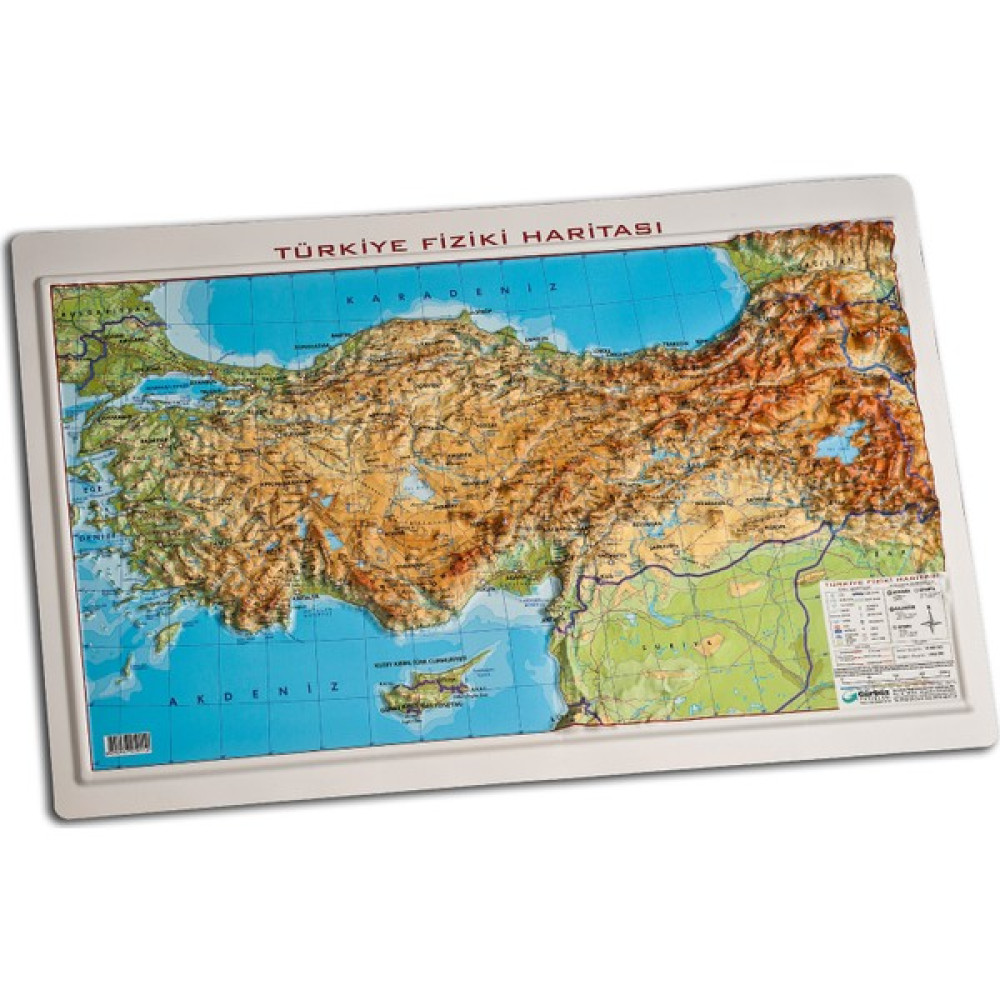 Gürbüz Yayınları Kabartma Türkiye Fiziki 35 x 50 cm Harita & Küre Fiyatı