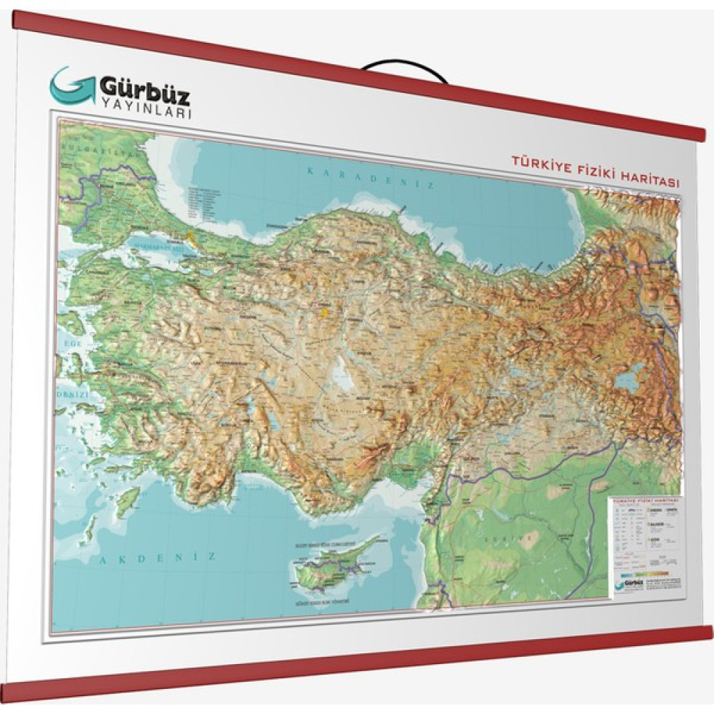 Gürbüz Yayınları Kabartma Türkiye Fiziki 70 x 100 cm Harita & Küre Fiyatı
