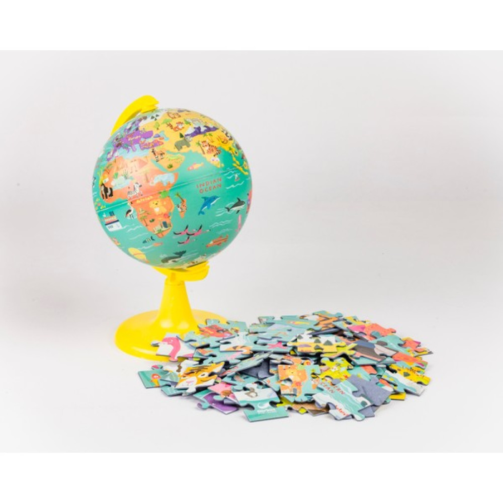 Gürbüz Yayınları My Wild World Globe + Puzzle (15 cm GLOBE-100 Pcs Puzzle) Harita & Küre Fiyatı