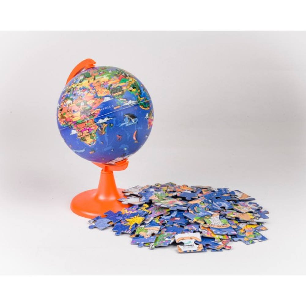 Gürbüz Yayınları My World Globe + Puzzle (15 cm GLOBE-100 Pcs Puzzle) Harita & Küre Fiyatı