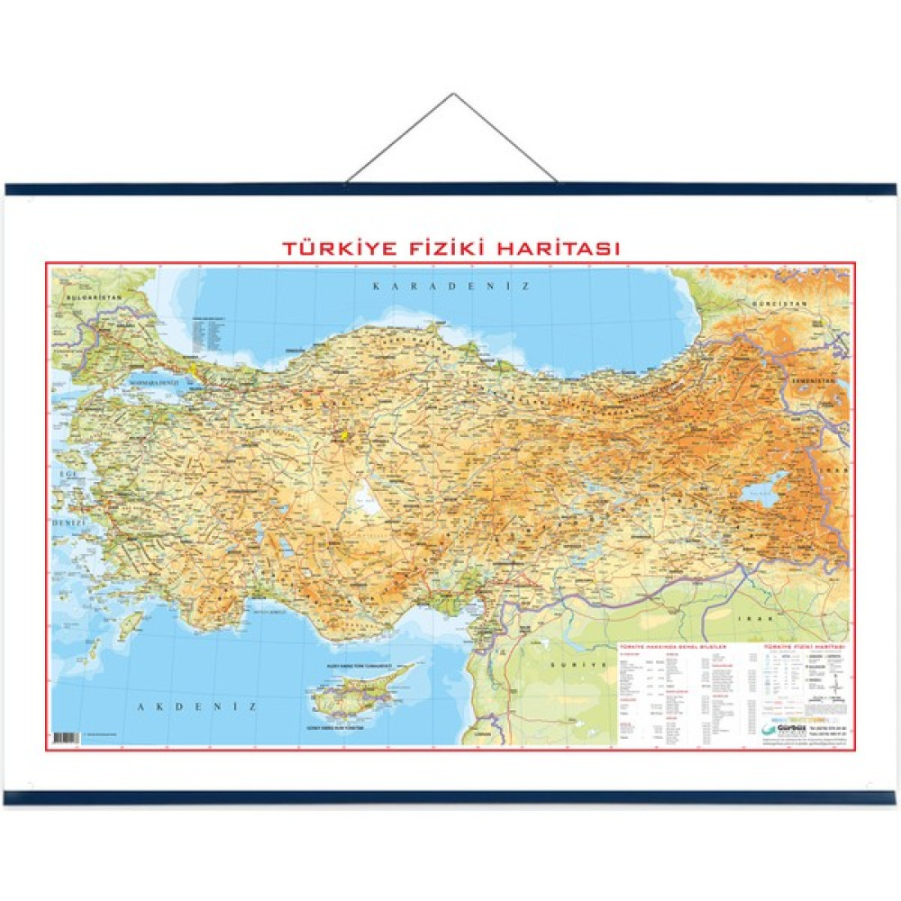 Gürbüz Yayınları Türkiye Fiziki + Siyasi Çift Taraflı 50 x 70 cm Harita & Küre Fiyatı