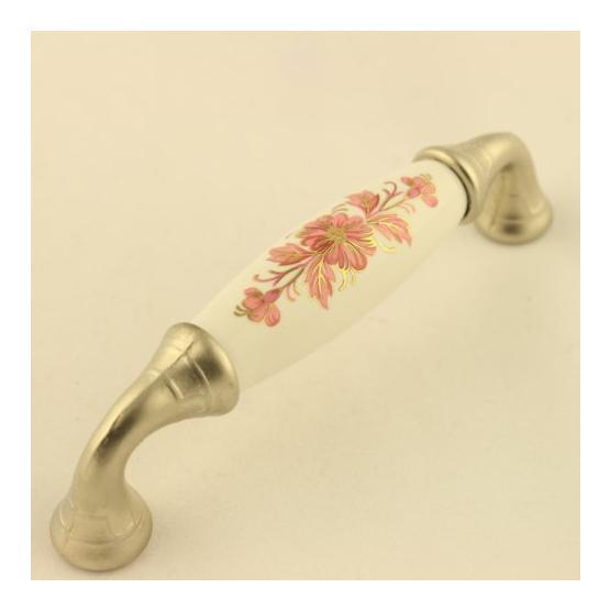 Gürçay 96 mm Saten Pembe Çiçekli Porselen Kulp Mobilya Aksesuarları Fiyatı