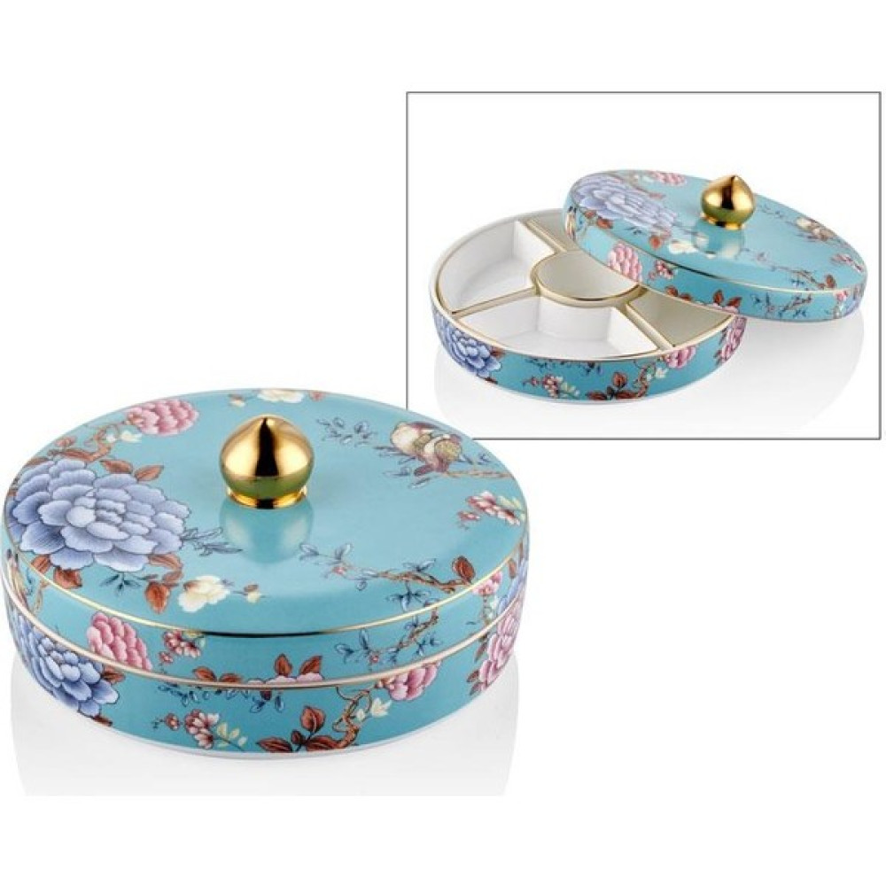 Gürdamar Home Floral Blue 7 Parça Kapaklı Kahvaltılık 20,5x8 cm Kahvaltı Takımı Fiyatı