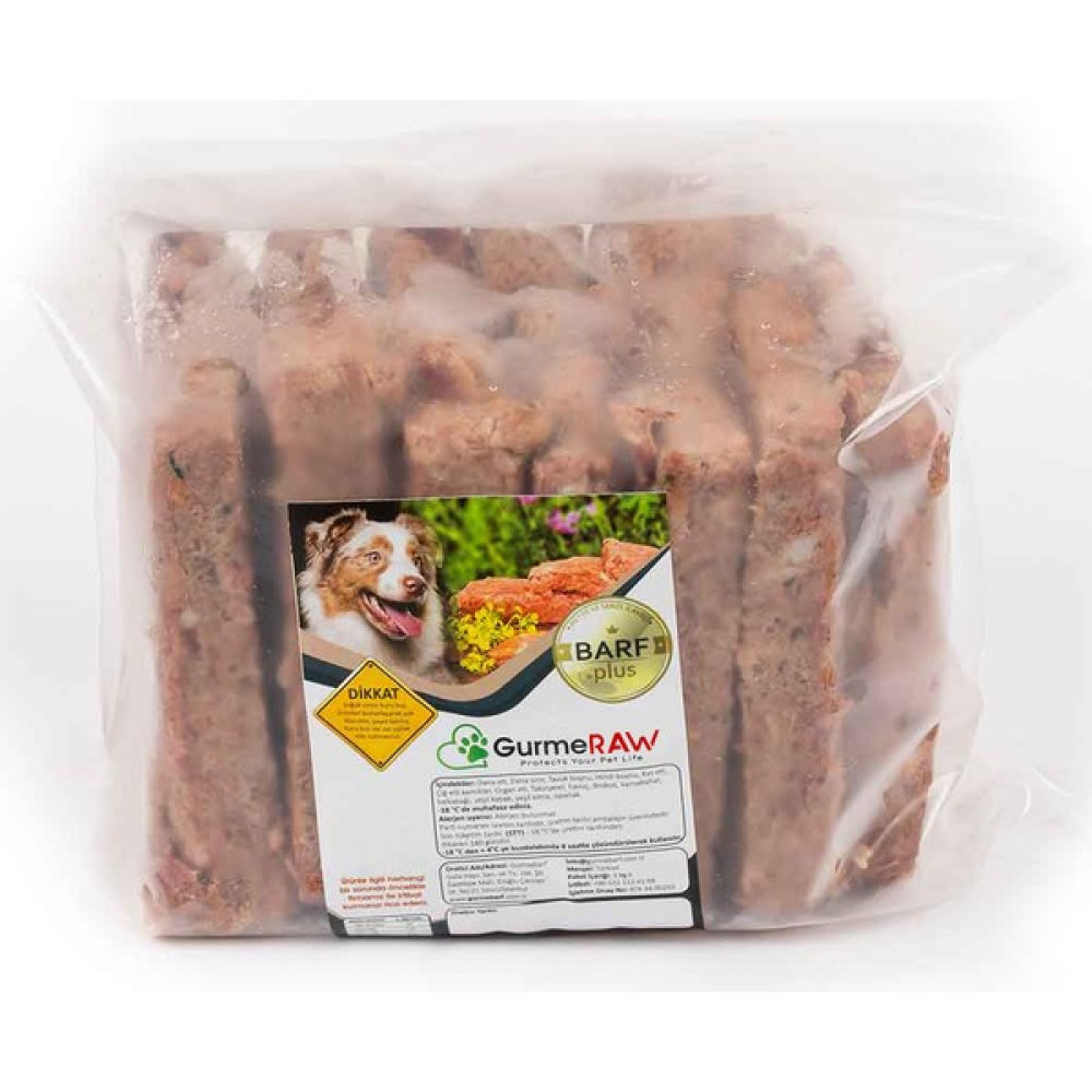 Gurmeraw Barf Plus - 5-20KG Çiğ Köpek Maması Barf - 50 Gr’lık Porsiyonlar Halinde Gurme - 10 kg Evcil Hayvan Ürünleri Fiyatı