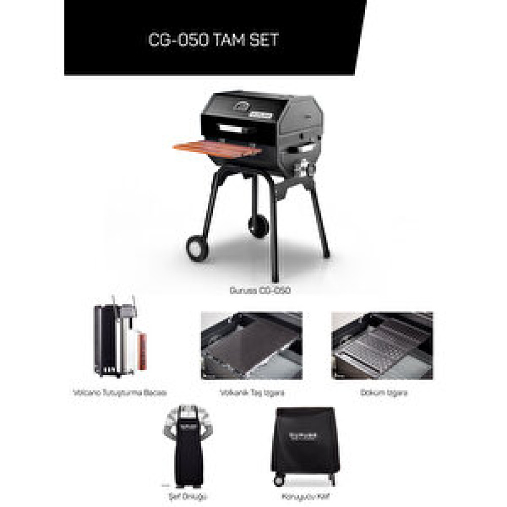 Guruss Cg-050 Kömürlü Barbekü Mangal Tam Set Siyah Siyah Bahçe Mangalı & Barbekü Fiyatı