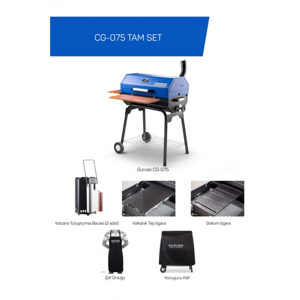 Guruss Cg-075 Tam Set Gece Mavisi Bahçe Mangalı & Barbekü Fiyatı