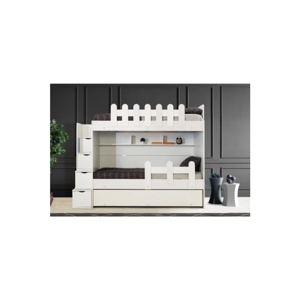 Guven Mobilya 90*190 Irmak Beyaz / Beyaz Okyanus 3 Yatakli Kiwi Ranza Ranza Fiyatı
