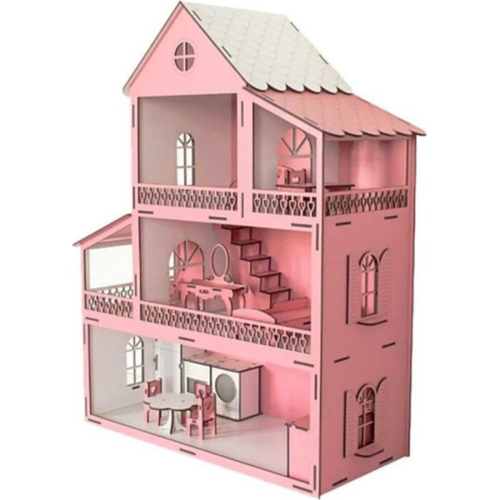 Güven Oyuncak Fototoptan Ahşap Oyun Evi - Pembe - 0 Bebek Oyuncakları Fiyatı