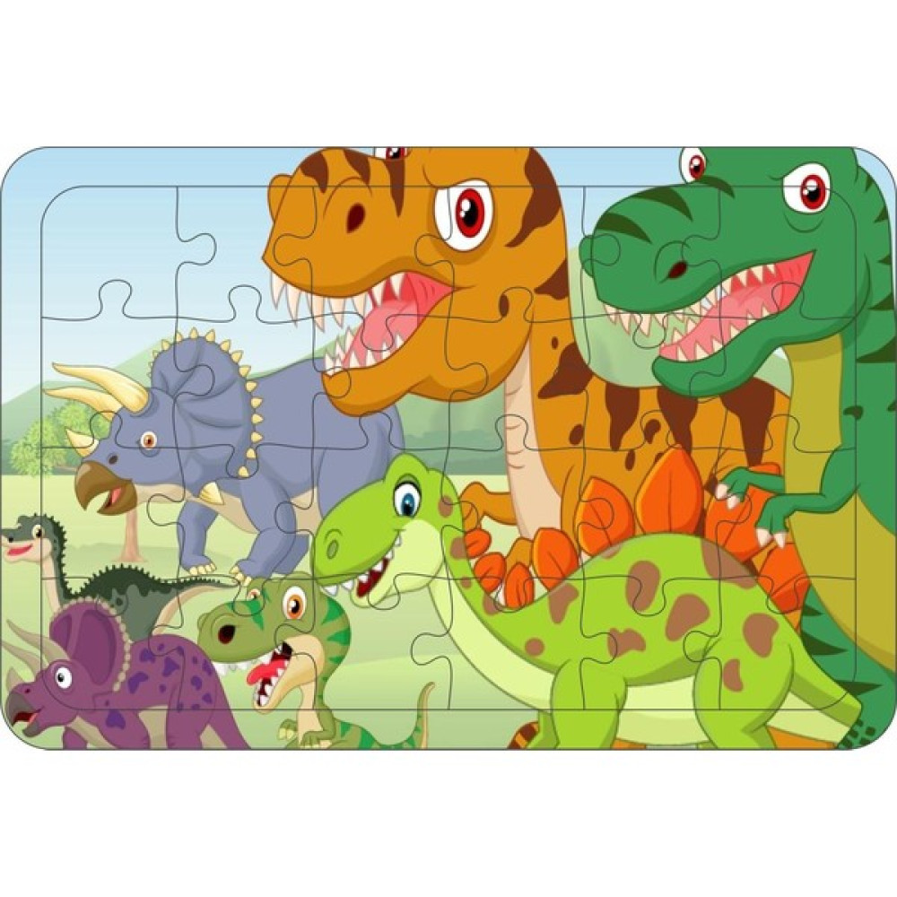 Güven Serigrafi Dinozor 2 24 Parça Ahşap Çerçeveli Puzzle Yapboz Puzzle & Aksesuarları Fiyatı