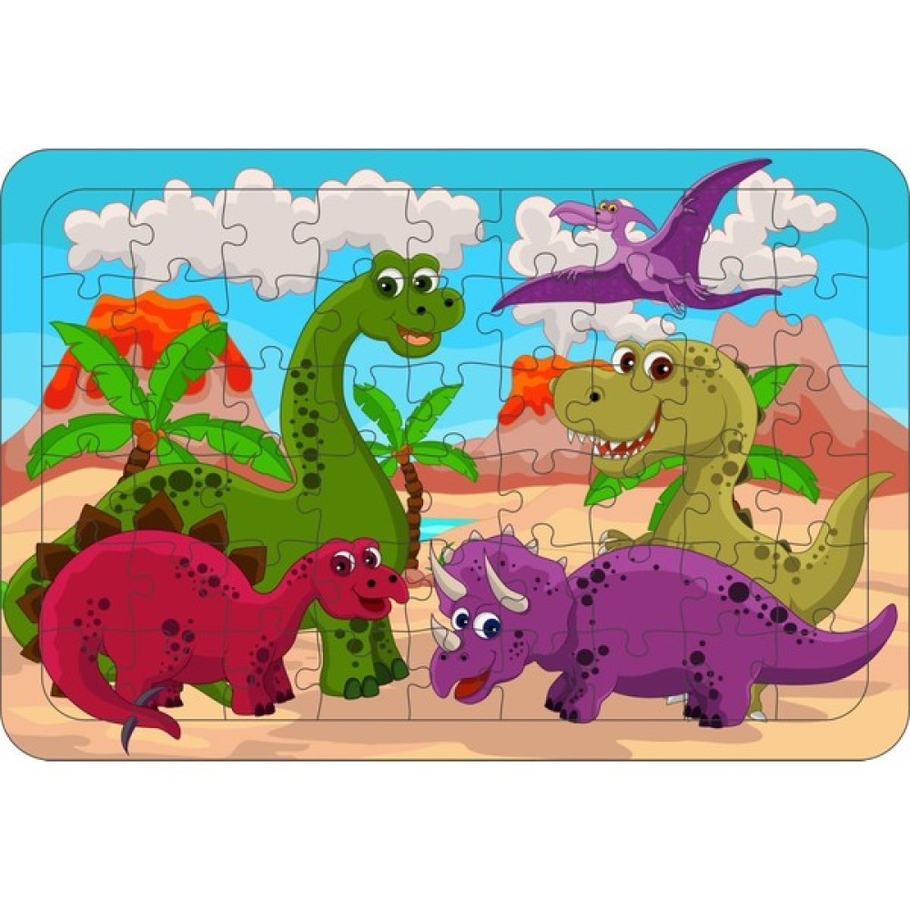 Güven Serigrafi Dinozor 3 54 Parça Ahşap Çerçeveli Puzzle Yapboz Puzzle & Aksesuarları Fiyatı