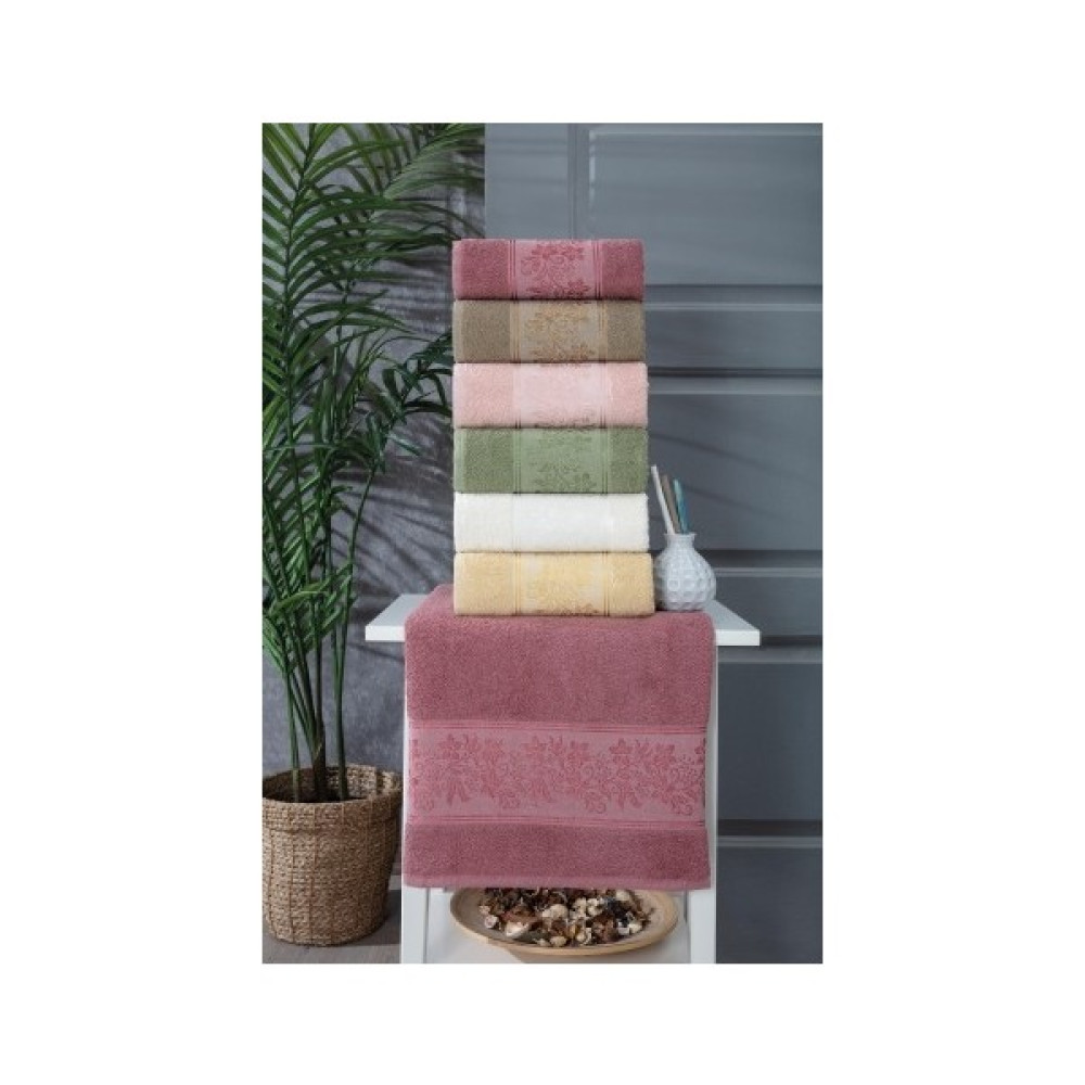 Güvenal Azra 6 Adet 50*90 Kutulu Desenli Havlu | Havlu Seti | Havlu Takımı | El Yüz Havlusu | Çeyizlik Havlu - Çok Renkli - 50 x 85 cm El / Yüz Havlusu Fiyatı
