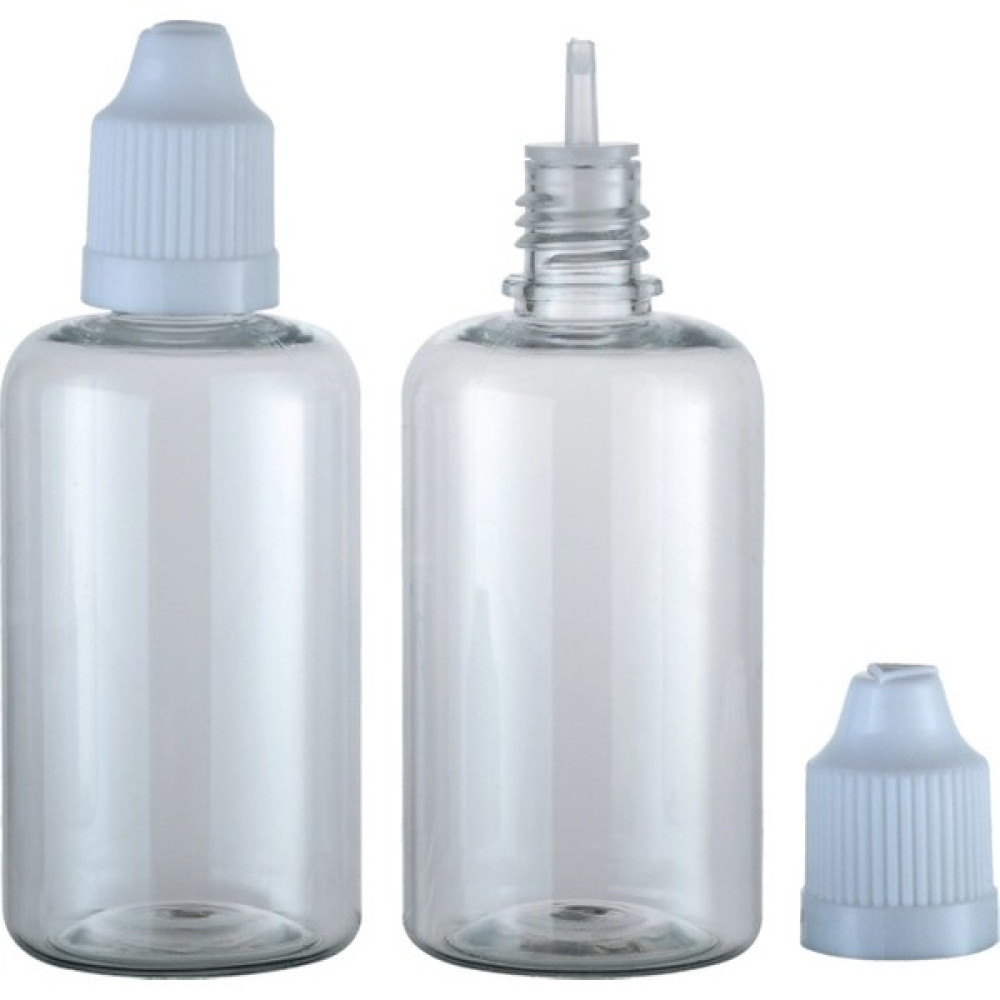 Güvenç Ambalaj 100 Adet - 50ML Şeffaf Plastik Likit Şişesi - Iğne Uclu Damlalıklı Pet Şişe, Beyaz Kapaklı Hijyen ve Temizlik Fiyatı