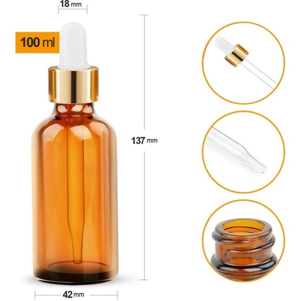 Güvenç Ambalaj 100ML - 3 Adet - Amber Damlalıklı Cam Şişe Hijyen ve Temizlik Fiyatı