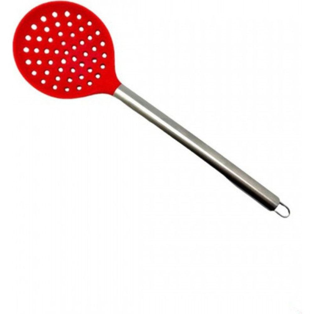 Güvenli Pazar Lüx Metal Saplı Silikon Delikli Servis Kevgir 34 cm Kırmızı Mutfak Gereçleri Fiyatı
