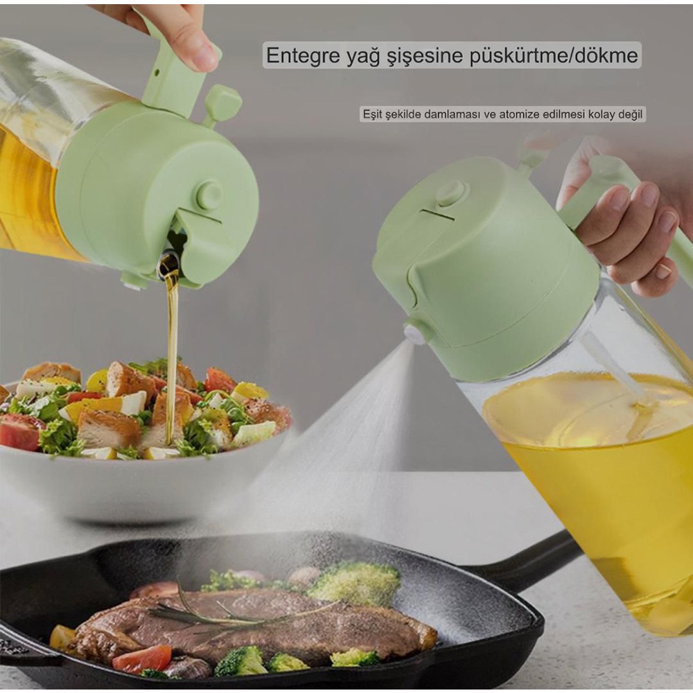 GuvenliPazar 400 ml Yeni Nesil Sprey Yağdanlık Airfryer Çok Amaçlı Yağ Püskürtücü Yağlık Sosluk Sirkelik Limonluk Diğer Fiyatı