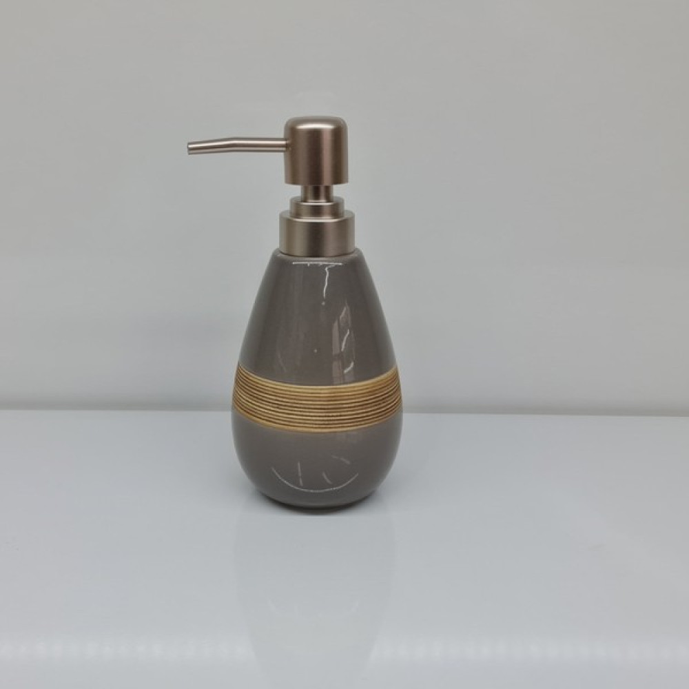 GuvenliPazar Porselen Sıvı Sabunluk Deterjanlık Gri Kahverengi Çizgi Desen 220 ml Sabunluk Fiyatı