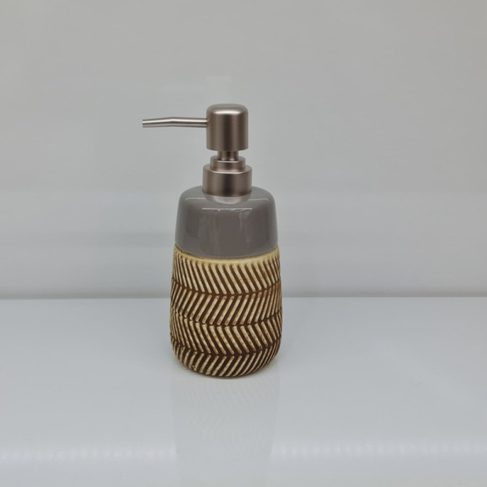 GuvenliPazar Porselen Sıvı Sabunluk Deterjanlık Kahverengi Gri Desen 220 ml Sabunluk Fiyatı
