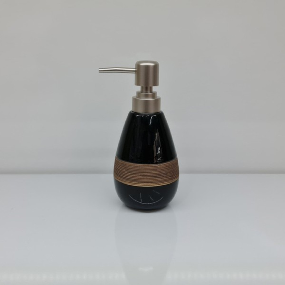 GuvenliPazar Porselen Sıvı Sabunluk Deterjanlık Siyah Kahverengi Çizgi Desen 220 ml Sabunluk Fiyatı