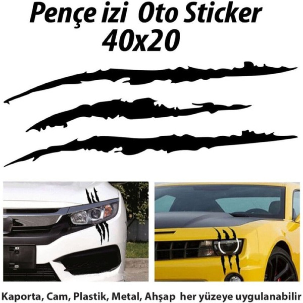Guwwen Monster Canavar Pençe Izi Oto Sticker 40*20 cm - Standart - Renkli Oto Boyaları Fiyatı