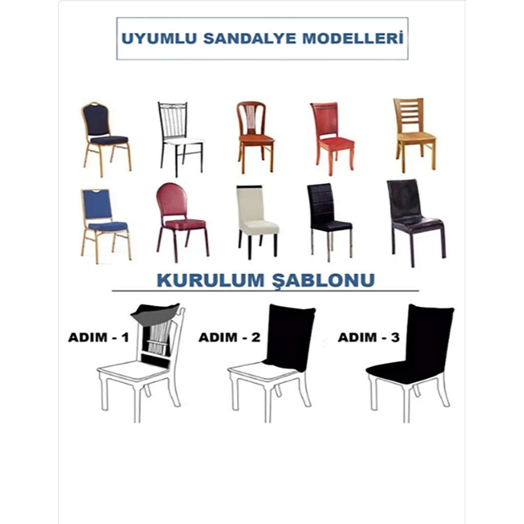 GüzelEvim Tekstil Güzelevim Bambu Sandalye Kılıfı Yıkanabilir Likralı Esnek Lastikli Sandalye Örtüsü - 38 x 56 cm - Krem Standart Sandalye Fiyatı