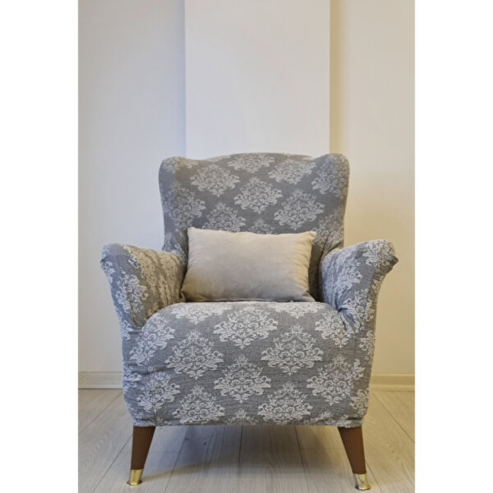 Güzelevim Tekstil Jakarlı Damask Desen Kolruk Kılıfı (1 Adet) Tekli Elastik Koltuk Örtü - 82 x 120 cm - Gri Koltuk & Kanepe Örtüsü Fiyatı
