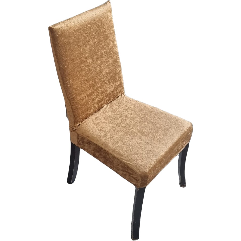 Güzelevim Tekstil Kaliteli Likralı Kadife Sandalye Örtüsü Sandalye Kılıfı Sandalye Koruma Tekli - 35 x 56 cm - Bej Standart Sandalye Fiyatı