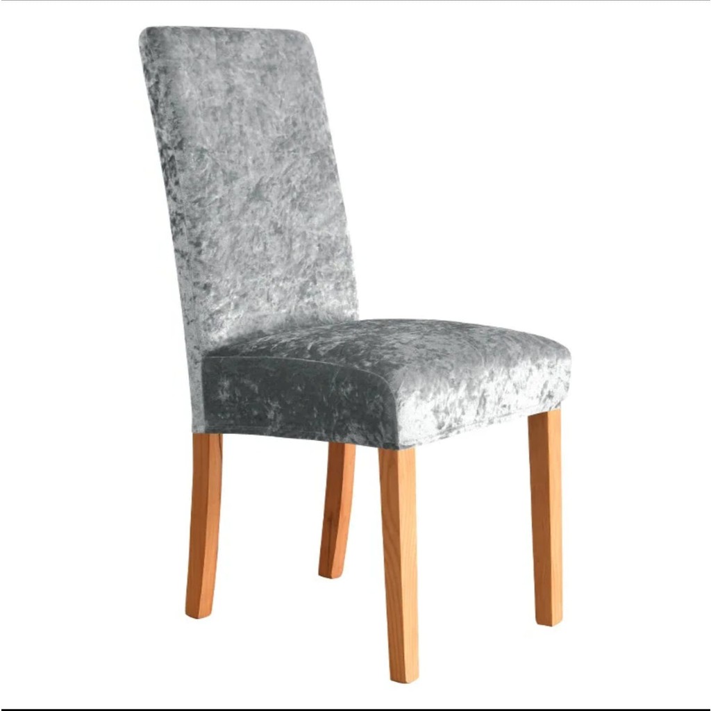 Güzelevim Tekstil Kaliteli Likralı Kadife Sandalye Örtüsü Sandalye Kılıfı Sandalye Koruma Tekli - 35 x 56 cm - Gri Standart Sandalye Fiyatı